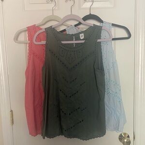 3 for one! Cotton embroidered tops!